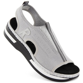 Sandalias cómodas sin cordones Rieker W RKR686 metalizado 1