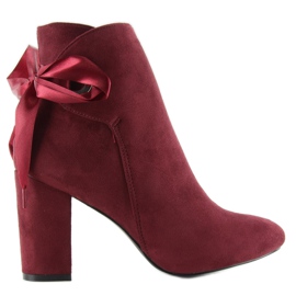 Botas tacón ancho con cinta la01p vino rojo 4