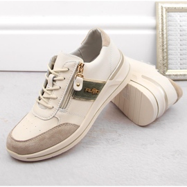 Deportivas cuña mujer piel beige Filippo DP6083 7