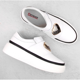 Deportivas mujer piel slip-on con plataforma, blanco Artiker 54C1855 7