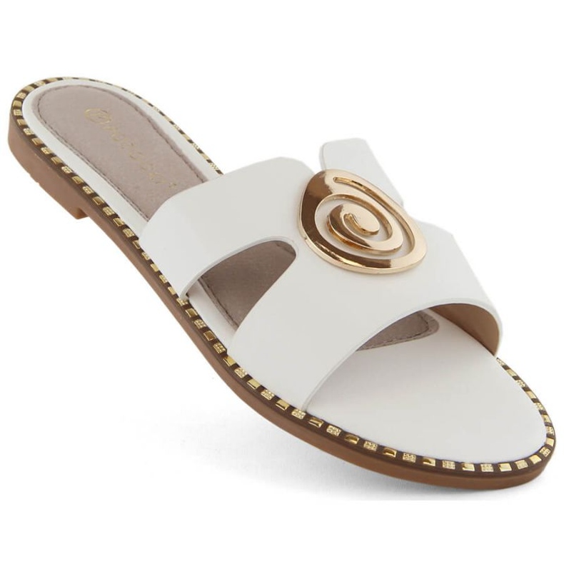 Potocki W WOL234B chanclas tacón bajo, blanco 1