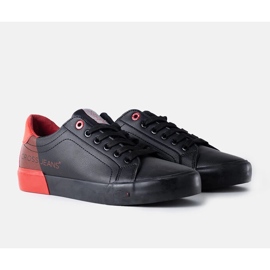 Deportivas Cross Jeans de hombre negras y rojas negro 1