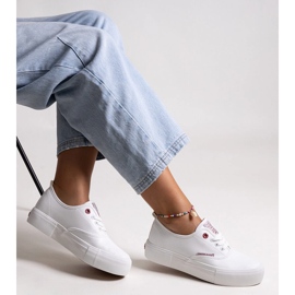 Zapatillas de mujer blancas con suela gruesa, Cross Jeans blanco 1