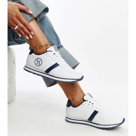 Deportivas de mujer blancas y azul marino de Cross Jeans blanco 2