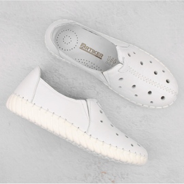 Zapato slip-on mujer piel calado blanco Artiker 54C0560 6