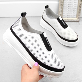 Deportivas creepers slip-on mujer piel blanco Artiker 54C1704 4