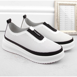 Deportivas creepers slip-on mujer piel blanco Artiker 54C1704 5