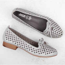 Zapatos de mujer de tacón bajo calados gris Jezzi ASA178-5 4