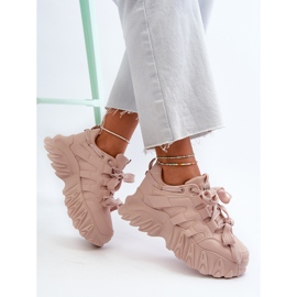 Zapatillas deportivas de mujer con suela gruesa, rosa Ellerai rosado 8