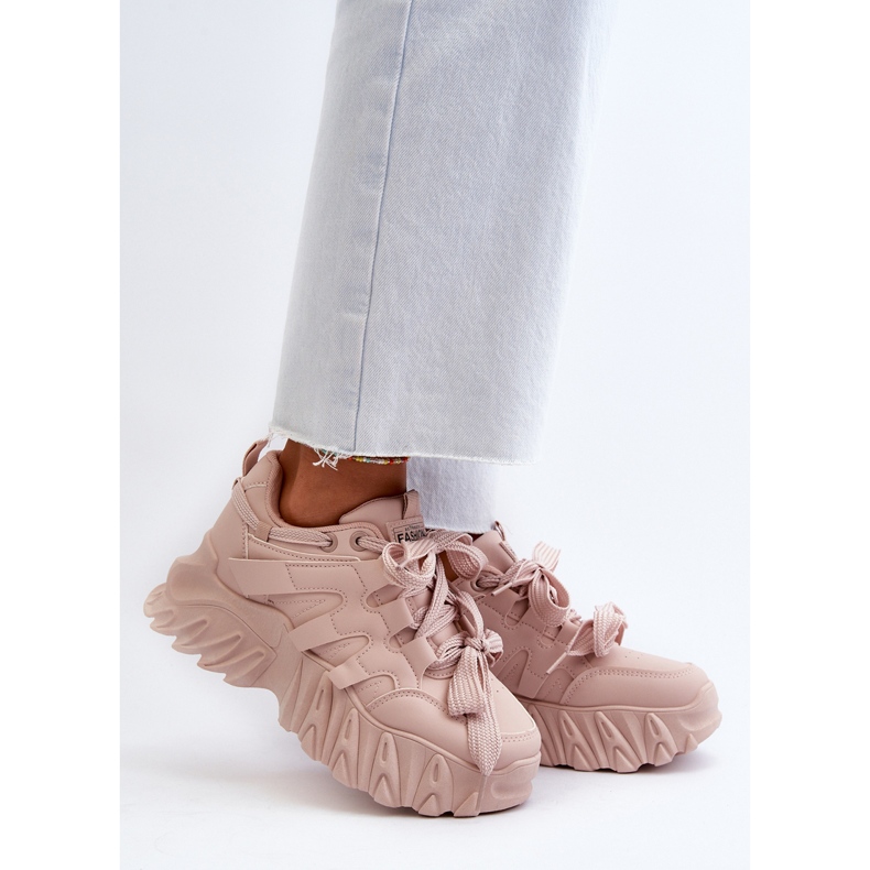 Zapatillas deportivas de mujer con suela gruesa, rosa Ellerai 2