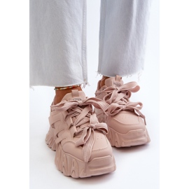 Zapatillas deportivas de mujer con suela gruesa, rosa Ellerai rosado 6