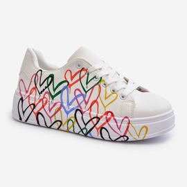 Zapatillas Mujer Con Corazones Blanco Claral 1 Zapatillas Mujer Con Corazones Blanco Claral 1