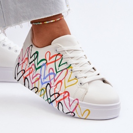 Zapatillas Mujer Con Corazones Blanco Claral 4