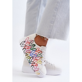 Zapatillas Mujer Con Corazones Blanco Claral 5
