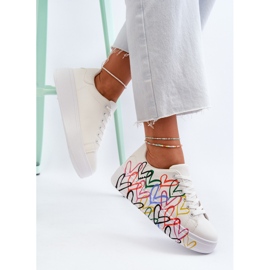 Zapatillas Mujer Con Corazones Blanco Claral 6