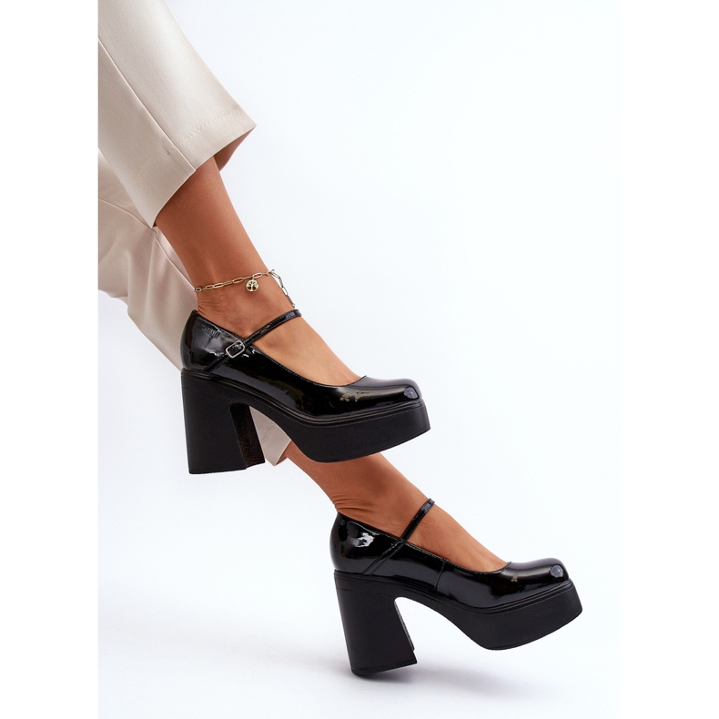 Zapatos Mujer Charol Con Plataforma Y Tacón Alto Big Star NN274004 Negro 1