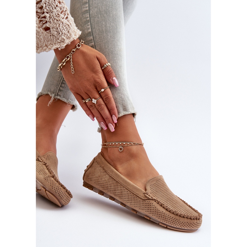 Mocasines Mujer Ante Ranica Beige Oscuro 1