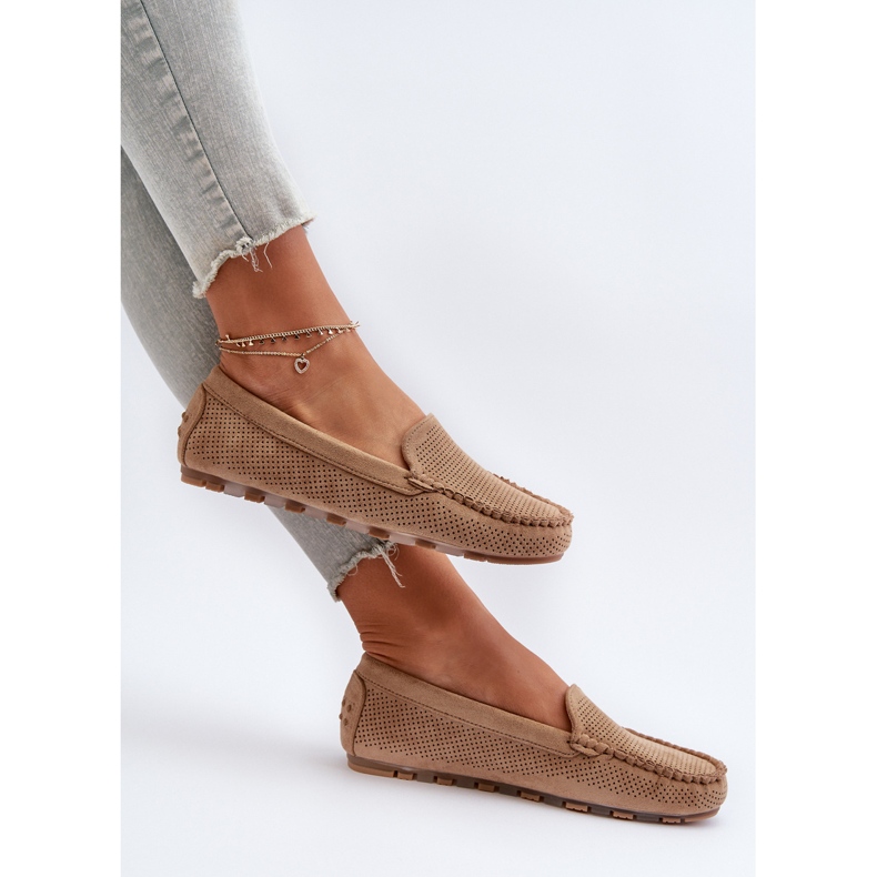 Mocasines Mujer Ante Ranica Beige Oscuro 2