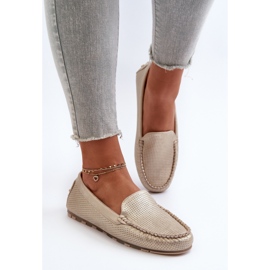 Mocasines de mujer Złote Ranica dorado 4