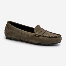Mocasines Clásicos De Ante Mujer Glimris Verde Oscuro 1