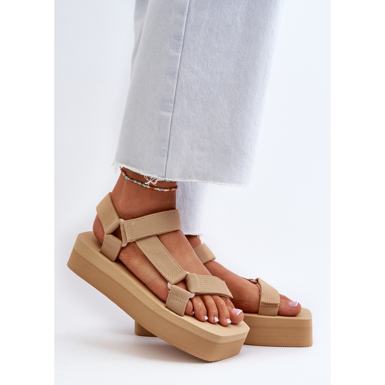 Sandalias Mujer Plataforma Beige Edireda 2