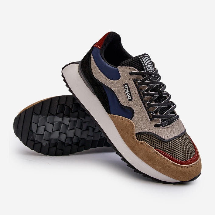 Zapatillas de Hombre Big Star NN174320 Memory Foam System Beige-Azul 2