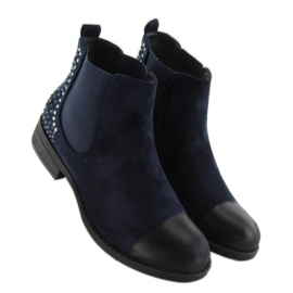 JAX3251 Botines jodhpur azules con tachuelas azul marino 2