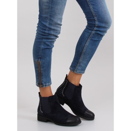 JAX3251 Botines jodhpur azules con tachuelas azul marino 3