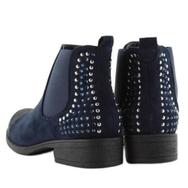 JAX3251 Botines jodhpur azules con tachuelas azul marino 4