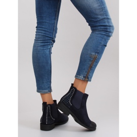 JAX3251 Botines jodhpur azules con tachuelas azul marino 6