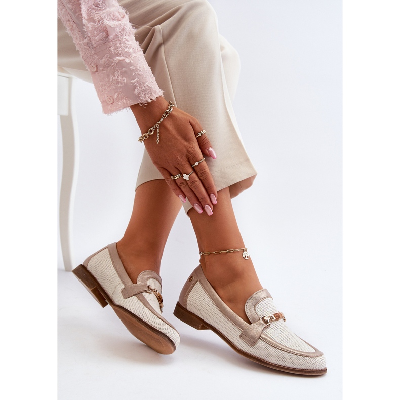 Mocasines De Piel Con Adorno Dorado Maciejka 06442-25 Dorado 1