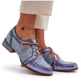 Zapatos con Cordones para Mujer Piel Natural Maciejka 06452-06 Azul 11