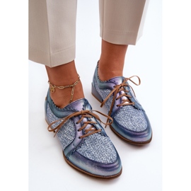 Zapatos con Cordones para Mujer Piel Natural Maciejka 06452-06 Azul 8