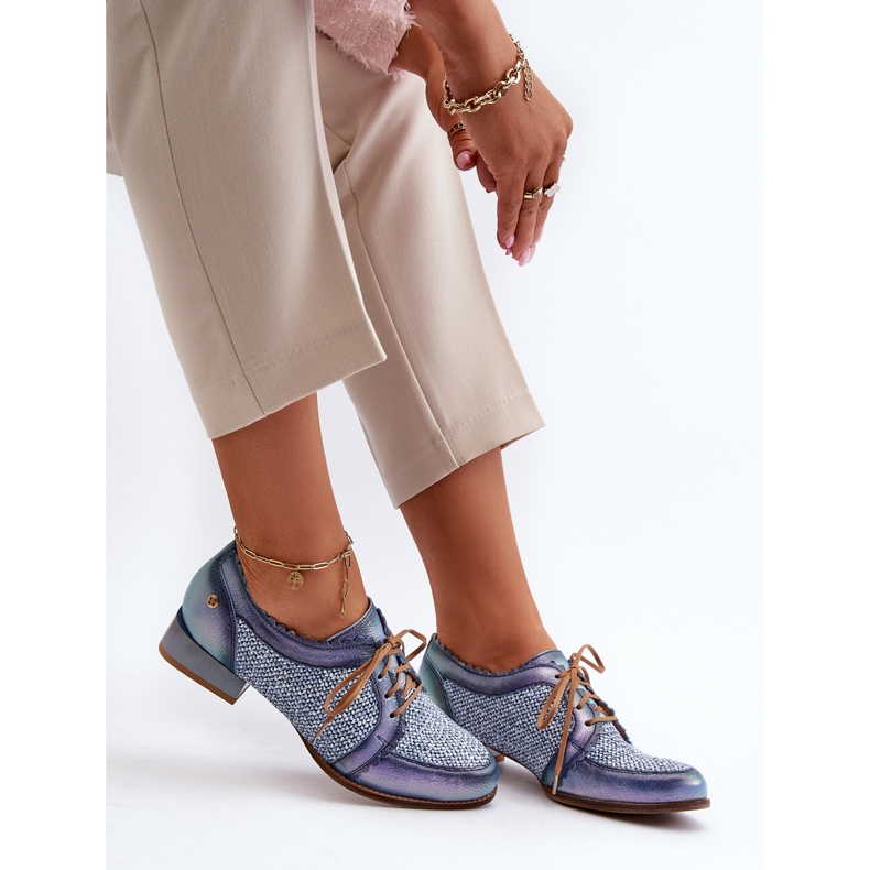 Zapatos con Cordones para Mujer Piel Natural Maciejka 06452-06 Azul 2