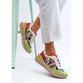 Zapatillas Mujer de Piel con Plataforma Maciejka 06322-09 Verde-Rosa 1