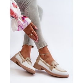 Mocasines de Piel Zapatos Mujer Maciejka 06493-11 Blanco y Beige 9