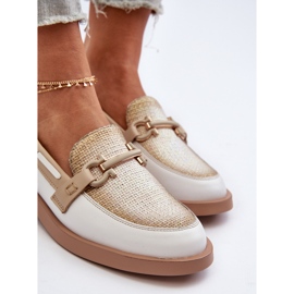 Mocasines de Piel Zapatos Mujer Maciejka 06493-11 Blanco y Beige 6