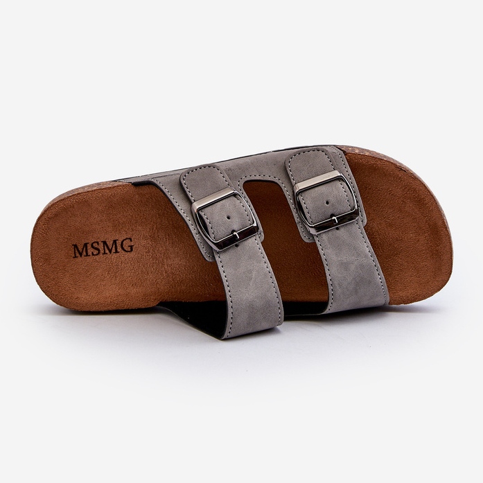 Chanclas de hombre con suela de corcho, Gris Rosawia 1 Chanclas de hombre con suela de corcho, Gris Rosawia 1