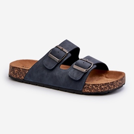 Chanclas de hombre con suela de corcho, azul marino Rosawia 4