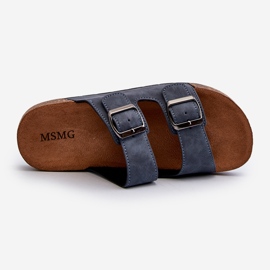 Chanclas de hombre con suela de corcho, azul marino Rosawia 1