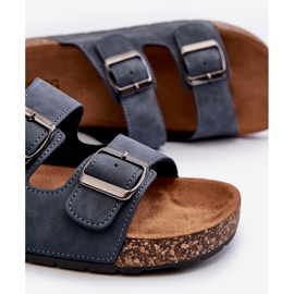 Chanclas de hombre con suela de corcho, azul marino Rosawia 3