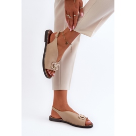 Sandalias De Mujer Tacón Plano Con Decoración, Beige Loraeleh 6