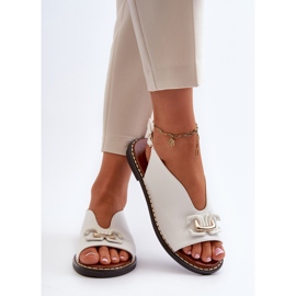 Sandalias De Mujer Tacón Plano Con Decoración, Blanco Loraeleh 5