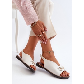 Sandalias De Mujer Tacón Plano Con Decoración, Blanco Loraeleh 8