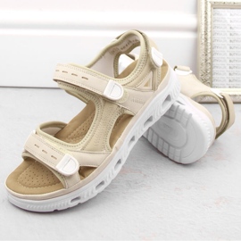 Sandalias mujer cómodas velcro beige Rieker 64074-60 14