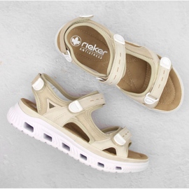 Sandalias mujer cómodas velcro beige Rieker 64074-60 15