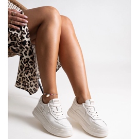 Deportivas piel beige 2