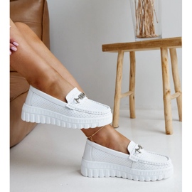 Mocasines mujer piel blancos 2