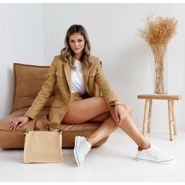 Deportivas piel beige 3