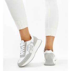 Zapatillas de cuero blancas y grises de Salimah blanco 2